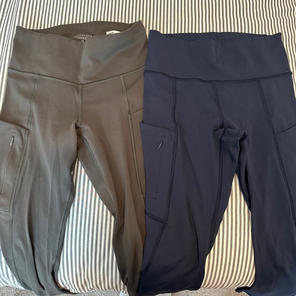 Athleta Womens Navy and Gray Leggings